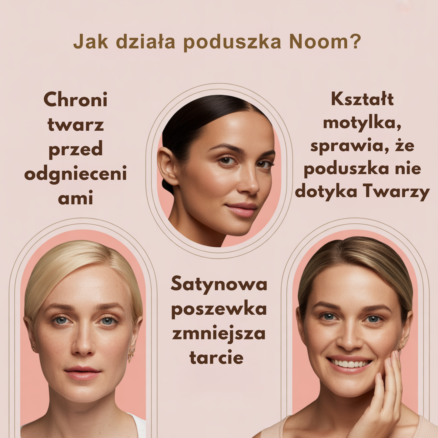 Poduszka Przeciwzmarszczkowa Noom z Satyną i Bawełną oraz pianką Memory