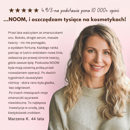 Poduszka Przeciwzmarszczkowa Noom™ Satynową Bawełną oraz pianką Memory