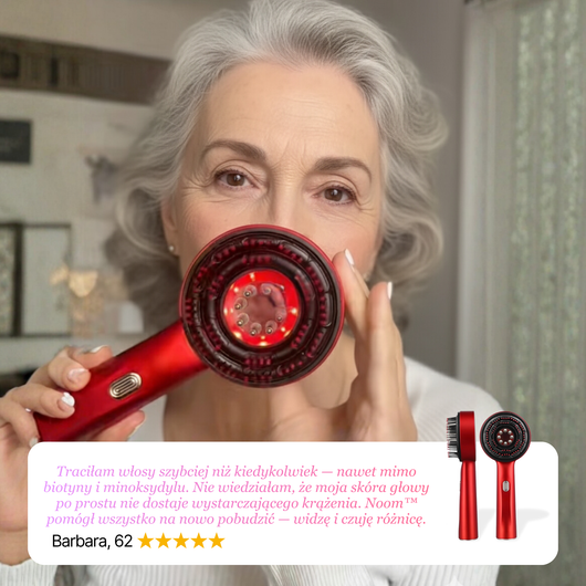 Masażer skóry włosów i głowy z technologią LED Noom™