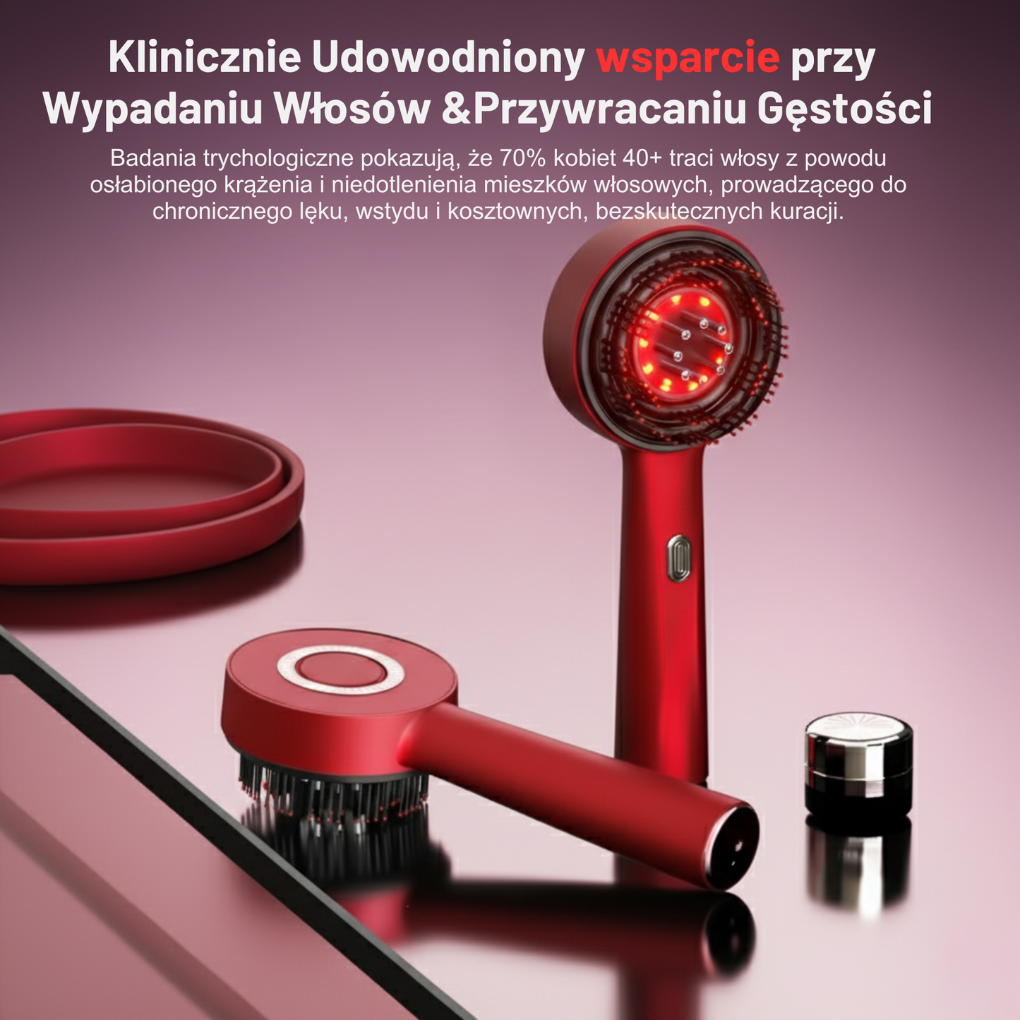 Masażer skóry włosów i głowy z technologią LED Noom™