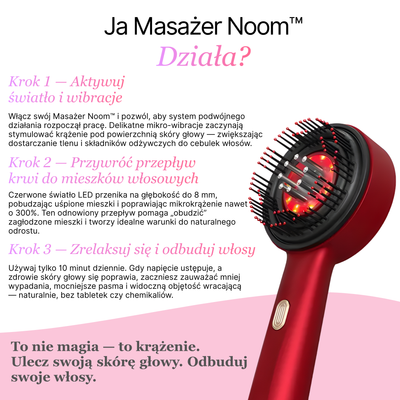 Masażer skóry włosów i głowy z technologią LED Noom™