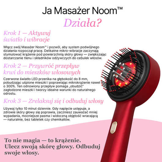 Masażer skóry włosów i głowy z technologią LED Noom™