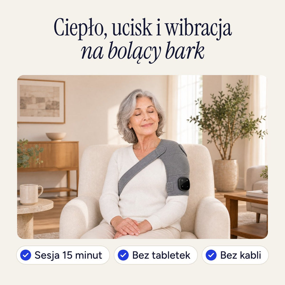 Noom Arm Pro: Ciepło, ucisk i wibracja na bolący bark: sesja 15 minut, bez tabletek, bez kabli