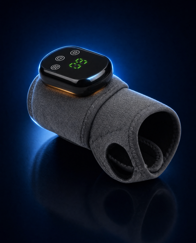 Noom Hand Pro — mockup produktu na granatowym tle