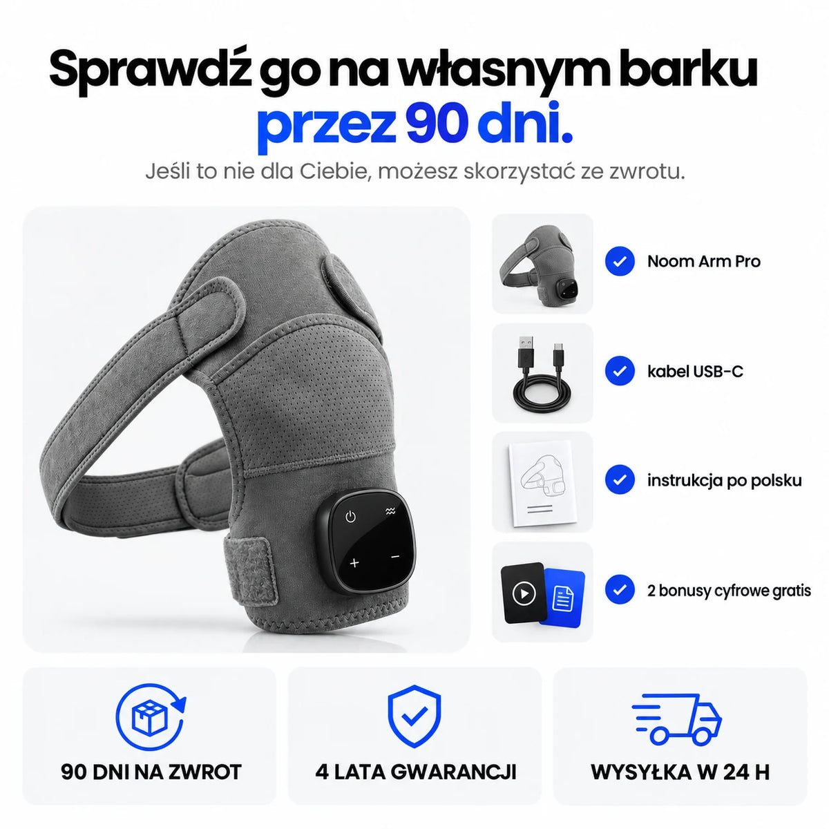 Zestaw Noom Arm Pro — 90 dni na zwrot, 4 lata gwarancji i wysyłka w 24 godziny