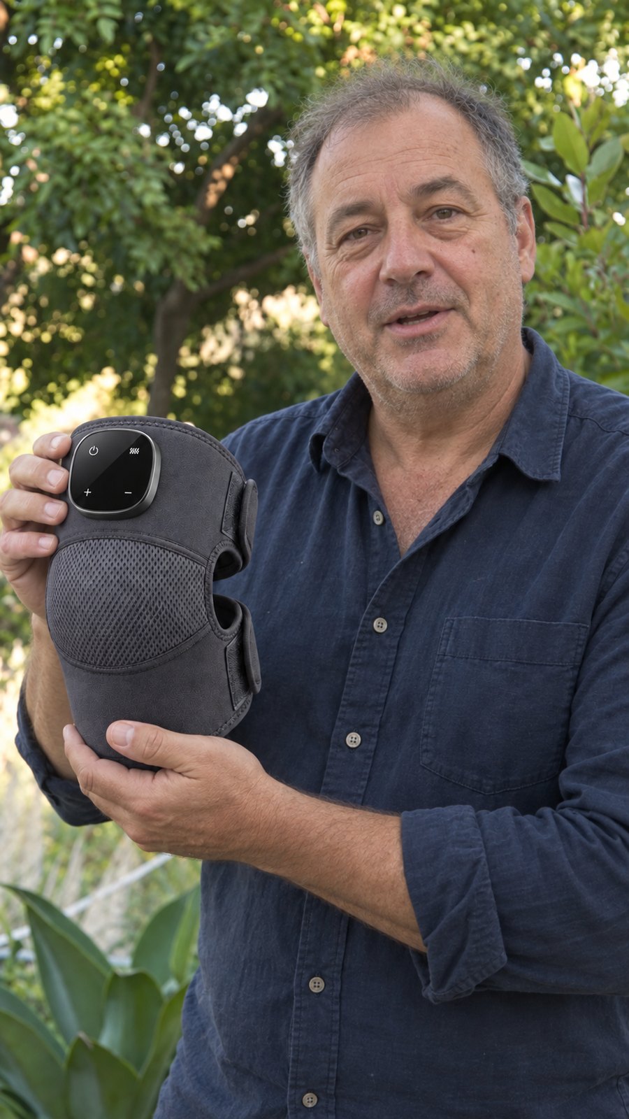 Customer holding Knee Pro